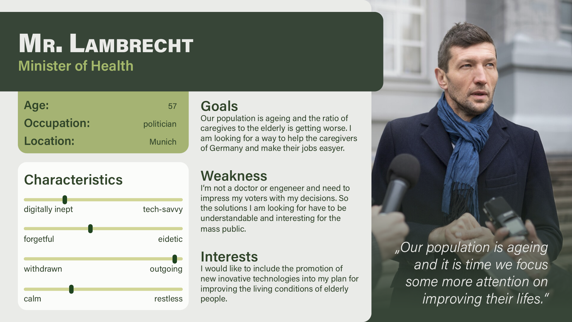 Retrace Supplemental Persona for a politician